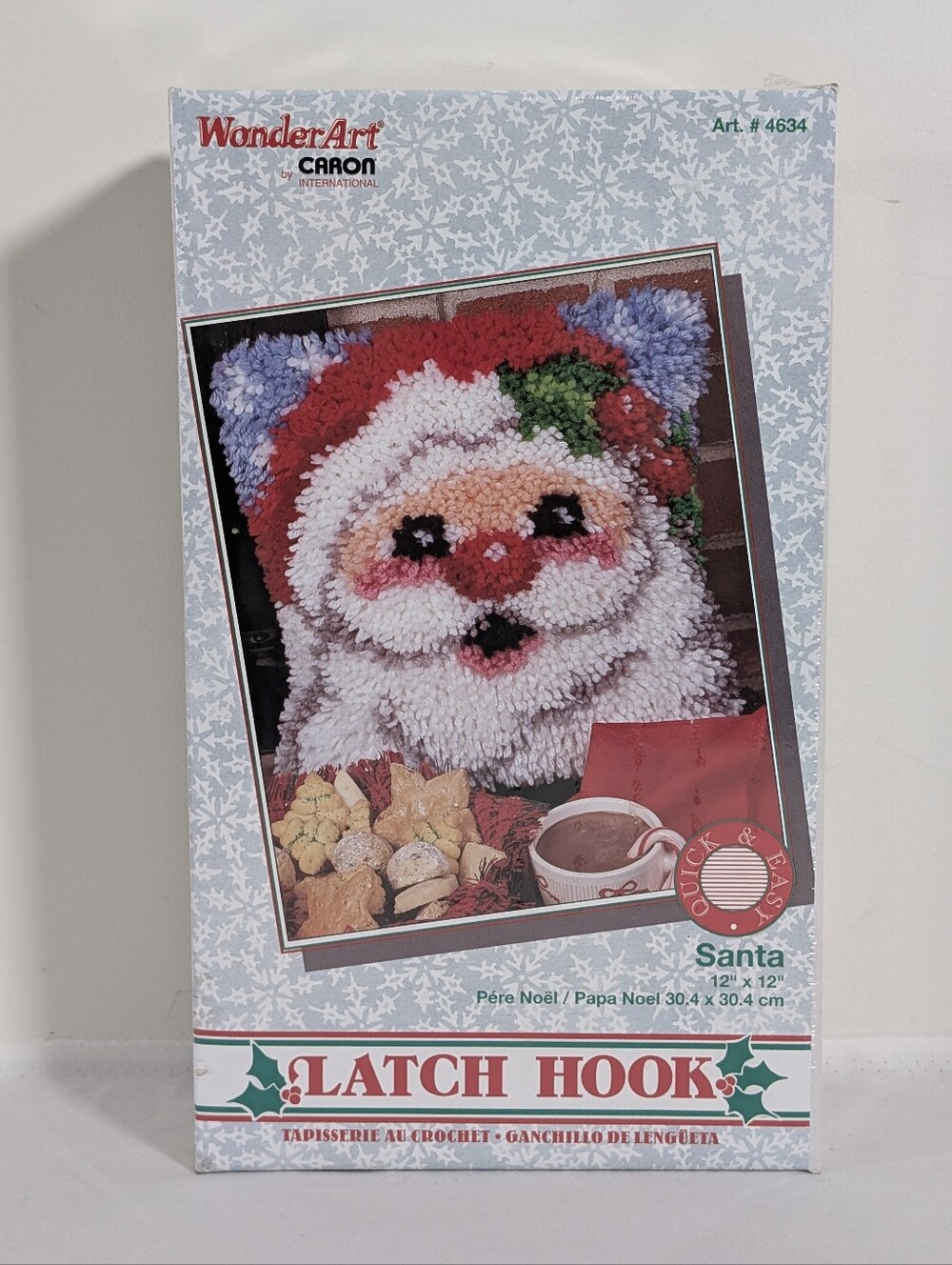 WonderArt Latch Hook Santa Holiday Pillow Kit - Red, White, Green